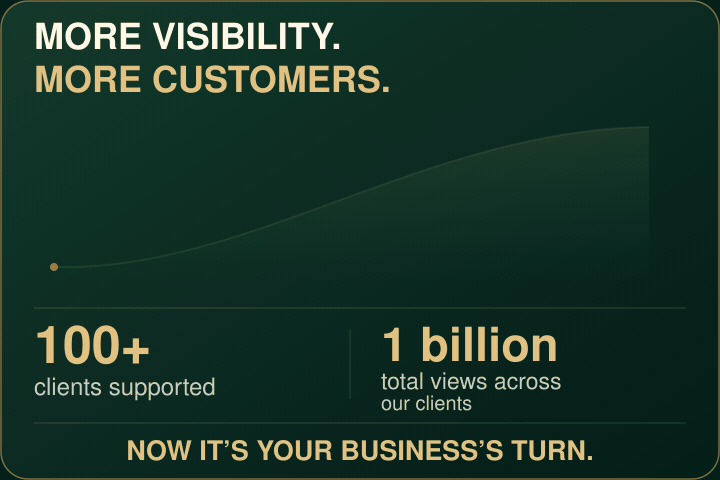 More visibility. More customers. Instagram and TikTok with a rising gold arrow.